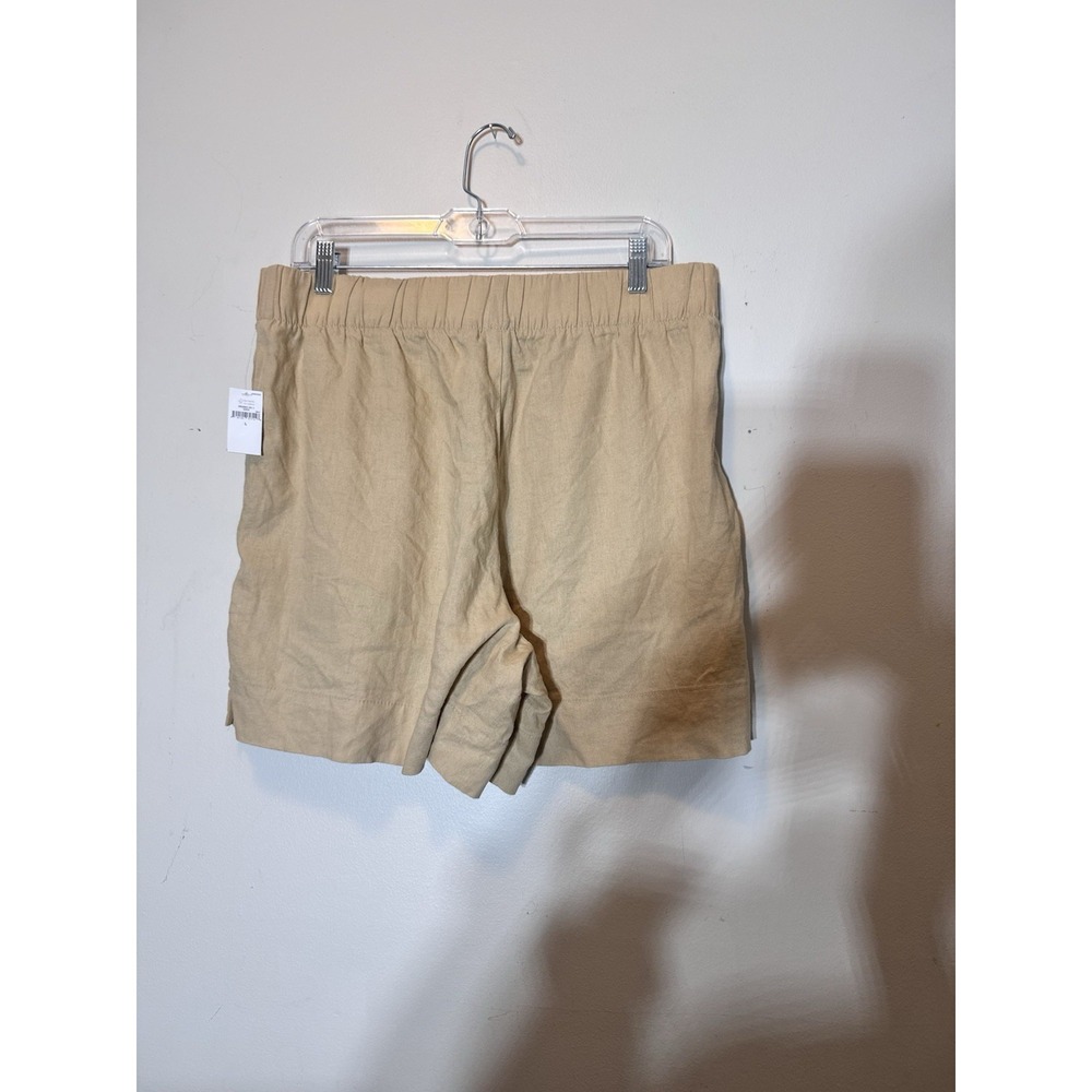 NWT Gap Linen Blend Shorts Size Large Tan Khaki  Pull On  Beach Summer